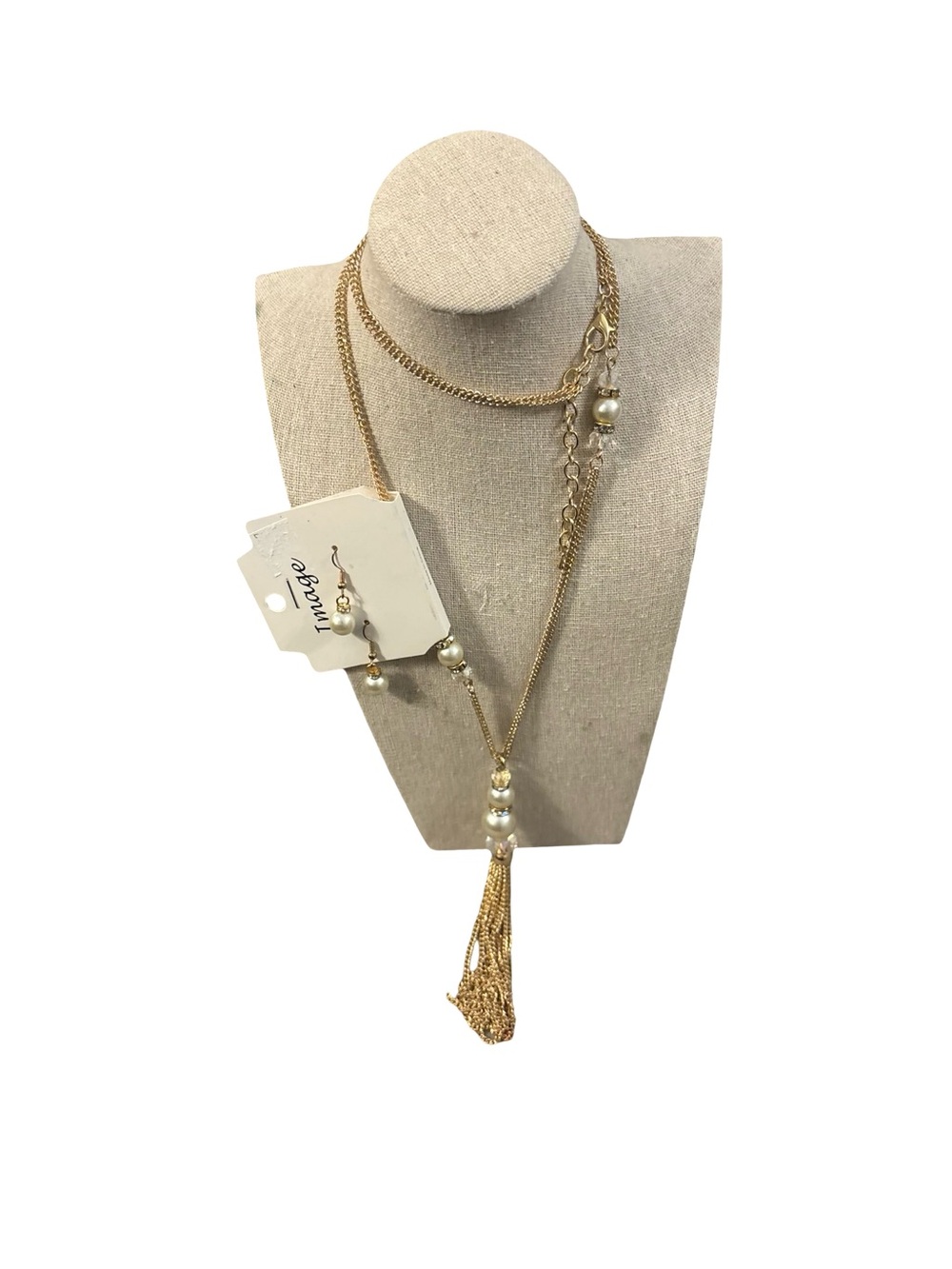 Pearl Bead Retro Quiet luxury Necklace & Earrings Set - Ivory